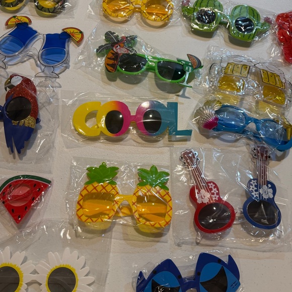 19 Colorful Novelty Sunglasses Collection 24 Hawaiian leis NEW - Picture 3 of 15